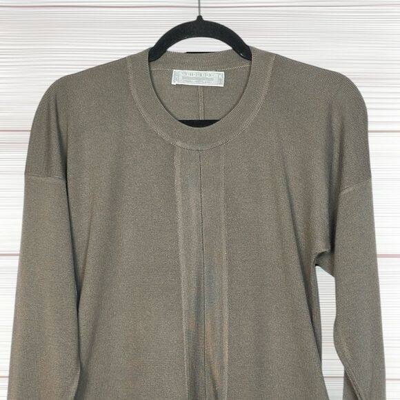 SHIRIN Scotland Cashmere Silk Tunic Long Sweater Gray Lightweight Split Front S - Picture 5 of 12